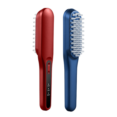 Κόκκινη μπλε ελαφριά ηλεκτρική χτένα Massager λέιζερ δόνησης χτενών EMS απώλειας τρίχας λέιζερ αντι